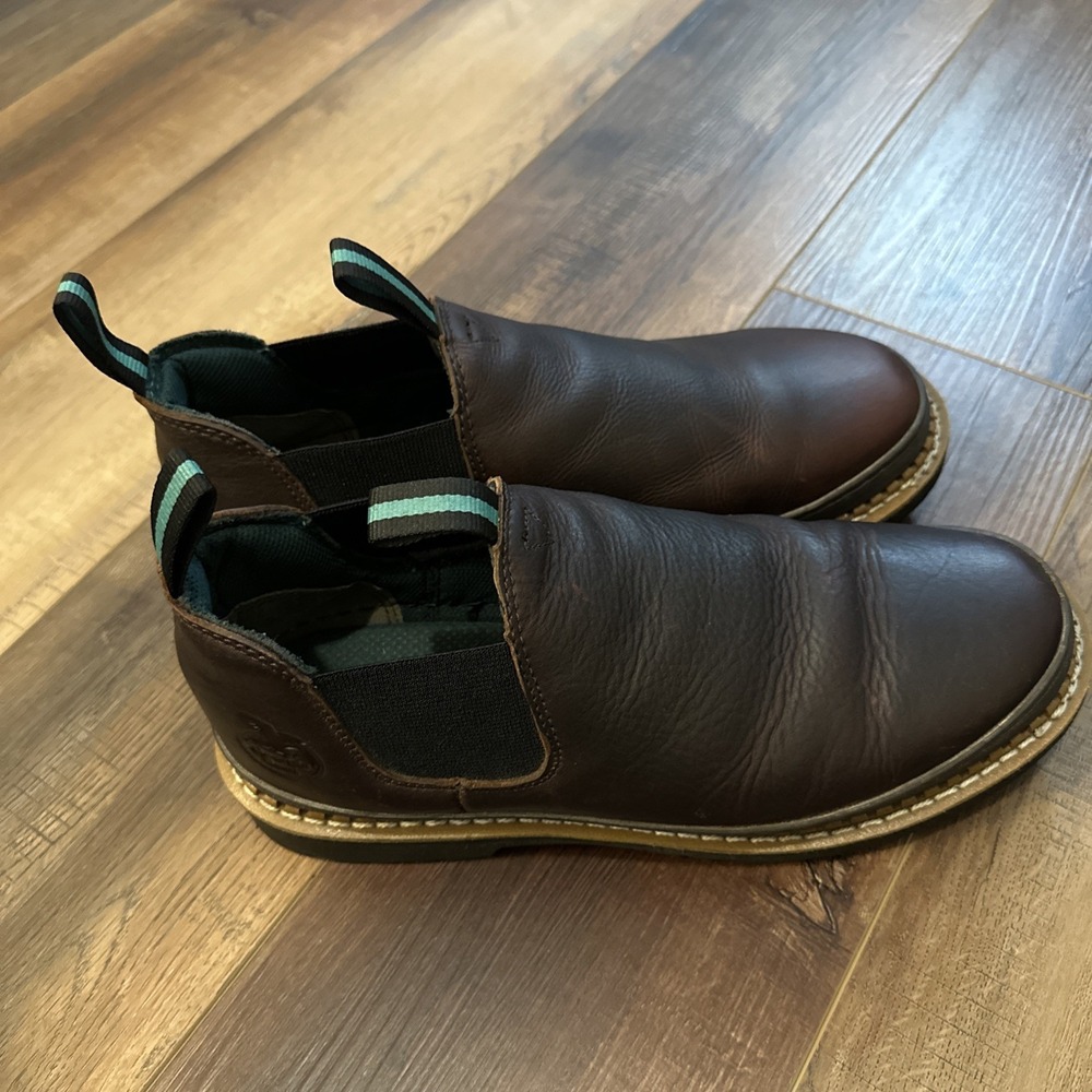 Georgia Boot Shoes Mens Size 12W Brown Leather Giant Romeo Slip On Work GR262